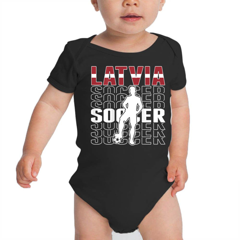 Latvia Soccer Fans Jersey   Latvian Flag Football Lovers T Shirt Baby Bodysuit by cm-arts | Artistshot