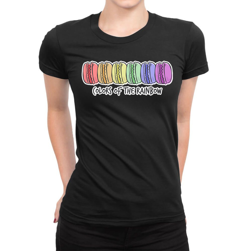 I Love Macarons Gifts For Parisians Funny Paris Macaron Gift Ladies Fitted T-Shirt by cm-arts | Artistshot