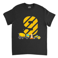 Kids 9th Birthday Boy Construction Worker Construction Site T Shirt Classic T-shirt | Artistshot