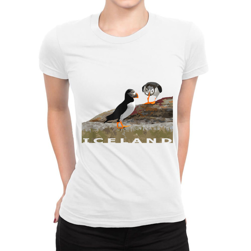 Iceland Puffin T Shirt Ladies Fitted T-Shirt by cm-arts | Artistshot