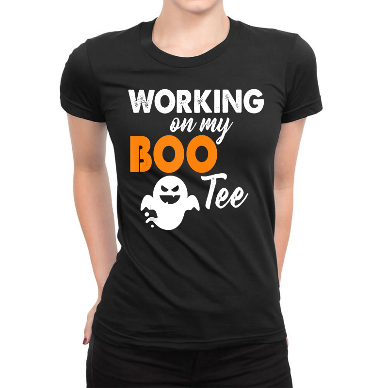 Funny Working On My Bootee Halloween Booty Glutes Ladies Fitted T-Shirt by AuturoMedero | Artistshot