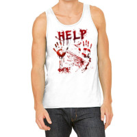 Funny Help Bloody Handprint Halloween Costume Matching Mens Tank Top | Artistshot