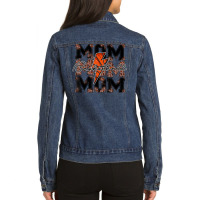 Basketball Mom Leopard Lightning Bolt Basketball Game Day T Shirt Ladies Denim Jacket | Artistshot