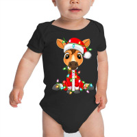 Horse Lover Xmas Lighting Santa Horse Christmas Baby Bodysuit | Artistshot