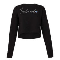 Ísland Simple Love Icelandic Flag Heart On Iceland T Shirt Cropped Sweater | Artistshot