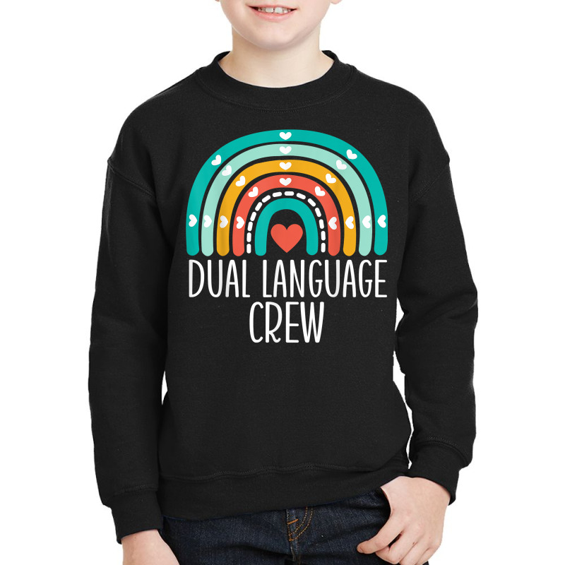 Dual Language Crew Rainbow Bilingual Teacher Dual Language T Shirt Youth Sweatshirt by cm-arts | Artistshot