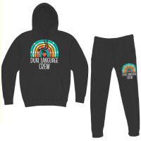 Dual Language Crew Rainbow Bilingual Teacher Dual Language T Shirt Hoodie & Jogger Set | Artistshot