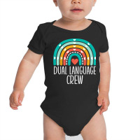 Dual Language Crew Rainbow Bilingual Teacher Dual Language T Shirt Baby Bodysuit | Artistshot