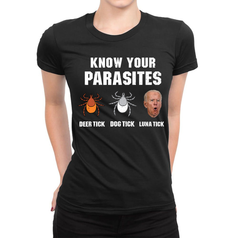 Know Your Parasites  Anti Joe Biden Ladies Fitted T-Shirt by cm-arts | Artistshot