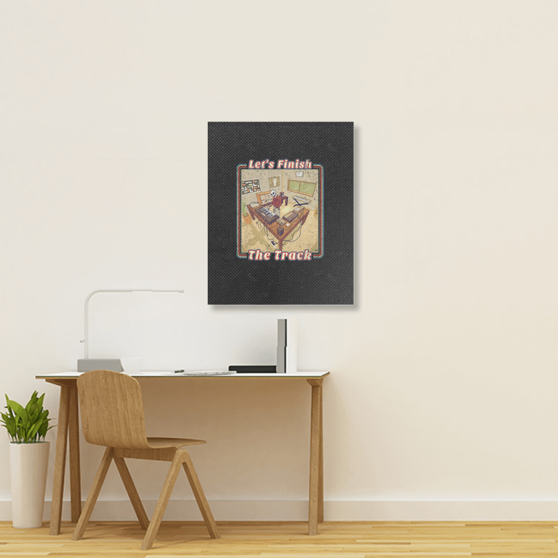 Electronic Music Producer With Synthesizer Portrait Canvas Print | Artistshot