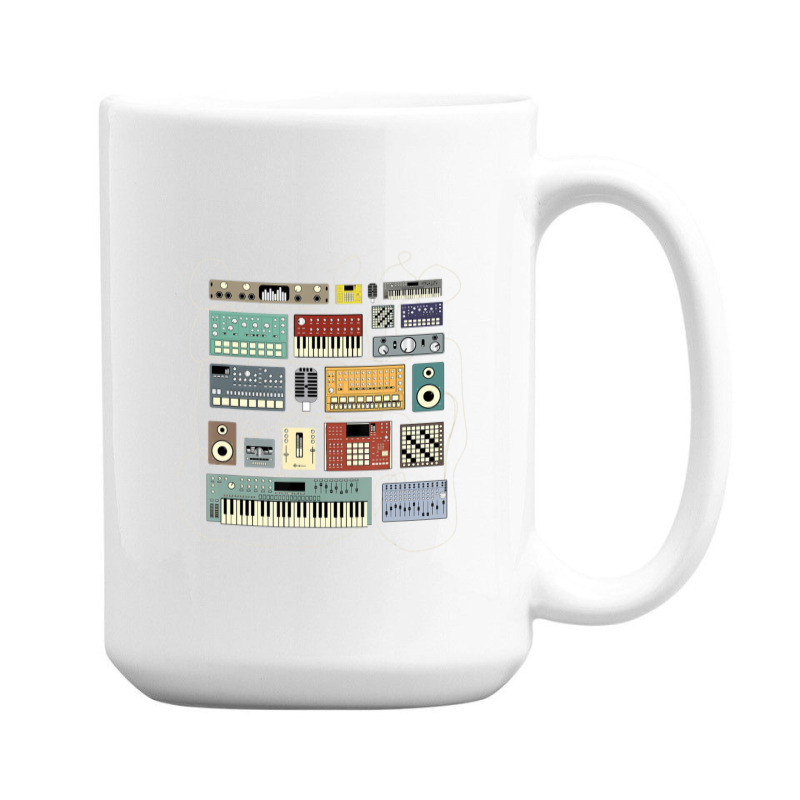 Electronic Musician Synthesizers And Drum Machine Dj 1.png 15 Oz Coffee Mug | Artistshot