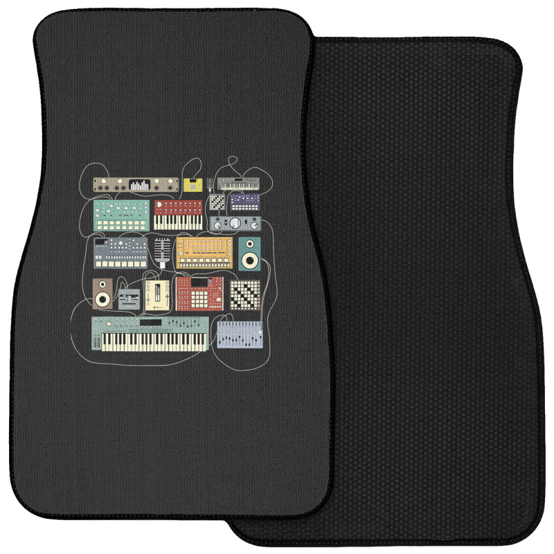 Electronic Musician Synthesizers And Drum Machine Dj 1.png Front Car Mat | Artistshot