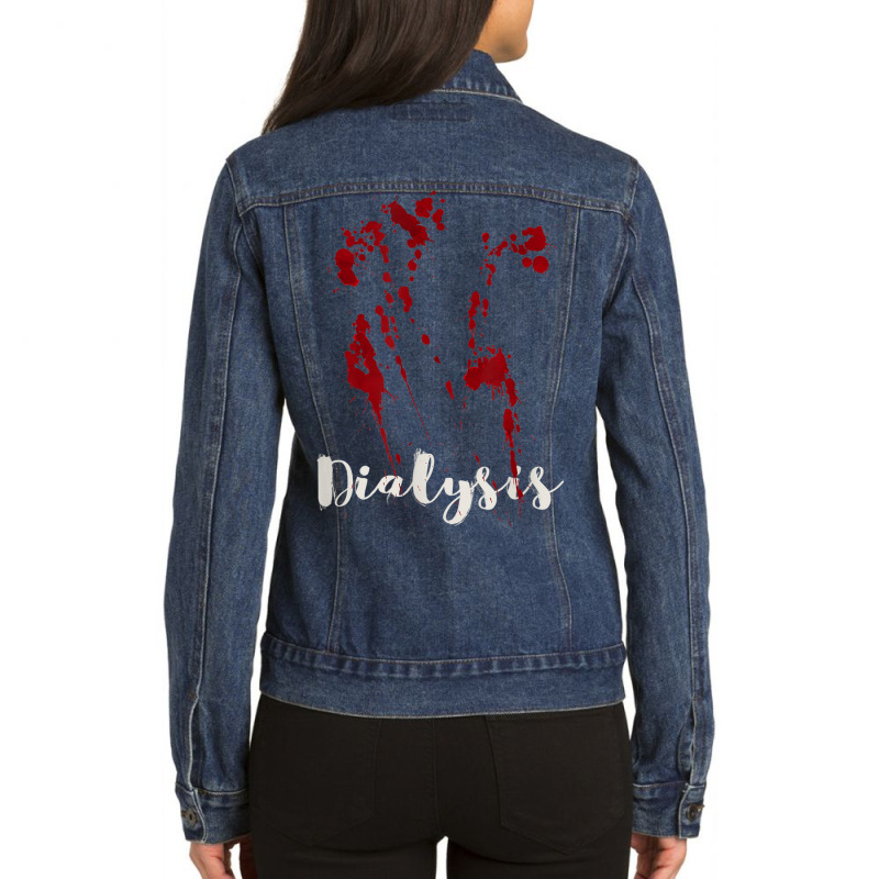 Dialysis Technician Nurse   Kidney Stethoscope Awareness Ladies Denim Jacket by Queenie | Artistshot