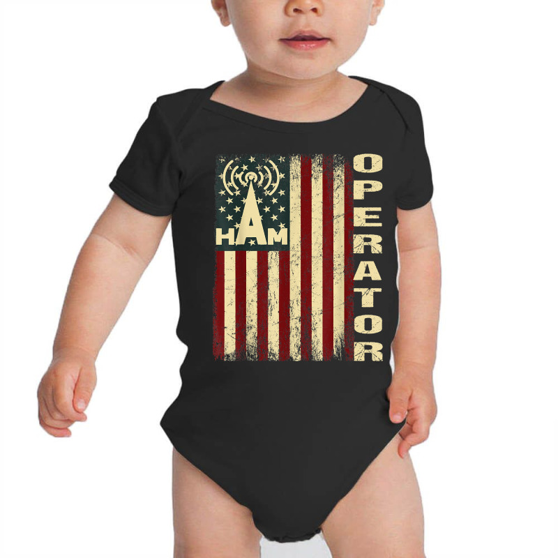 Patriotic Usa Flag Ham Radio Amateur Radio Operator T Shirt Baby Bodysuit by cm-arts | Artistshot