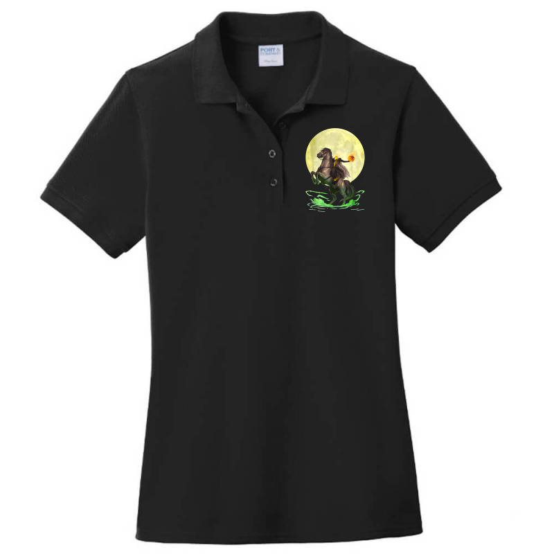 Full Moon Wicked Headless Horseman Halloween T Shirt Ladies Polo Shirt by cm-arts | Artistshot