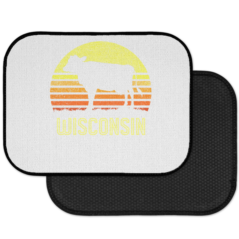 Wisconsin Dairy Cow Retro Farming Sunset Vintage Farmer Gift Sweatshir Rear Car Mat | Artistshot