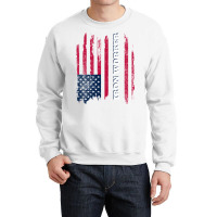 Distressed American Flag   Iron Worker Long Sleeve Tee Crewneck Sweatshirt | Artistshot