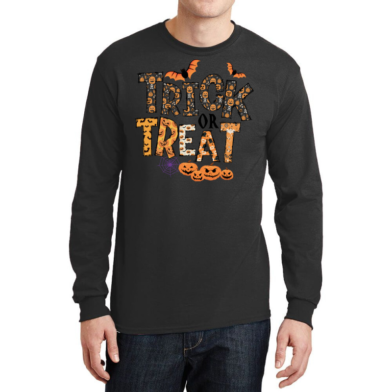 Trick Or Treat T  Shirt Funny Trick Or Treat Cute Halloween Pumpkin Co Long Sleeve Shirts | Artistshot