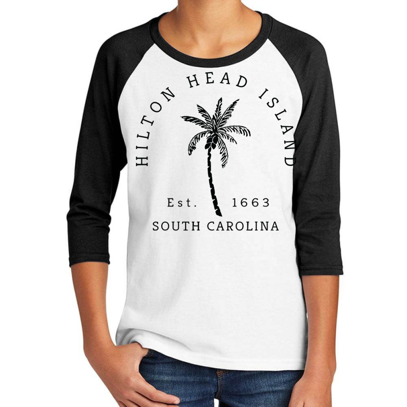 Retro Cool Original Hilton Head Island Palm Tree Novelty Art Long Slee Youth 3/4 Sleeve by nurselrveigelcci | Artistshot