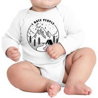 I Hate People (black) Long Sleeve Baby Bodysuit | Artistshot