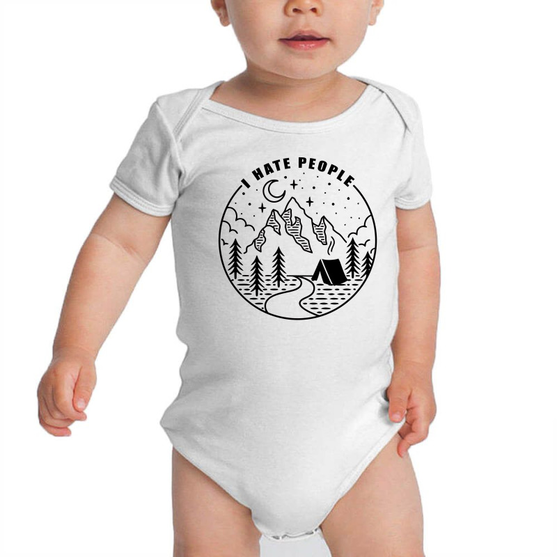 I Hate People (black) Baby Bodysuit | Artistshot