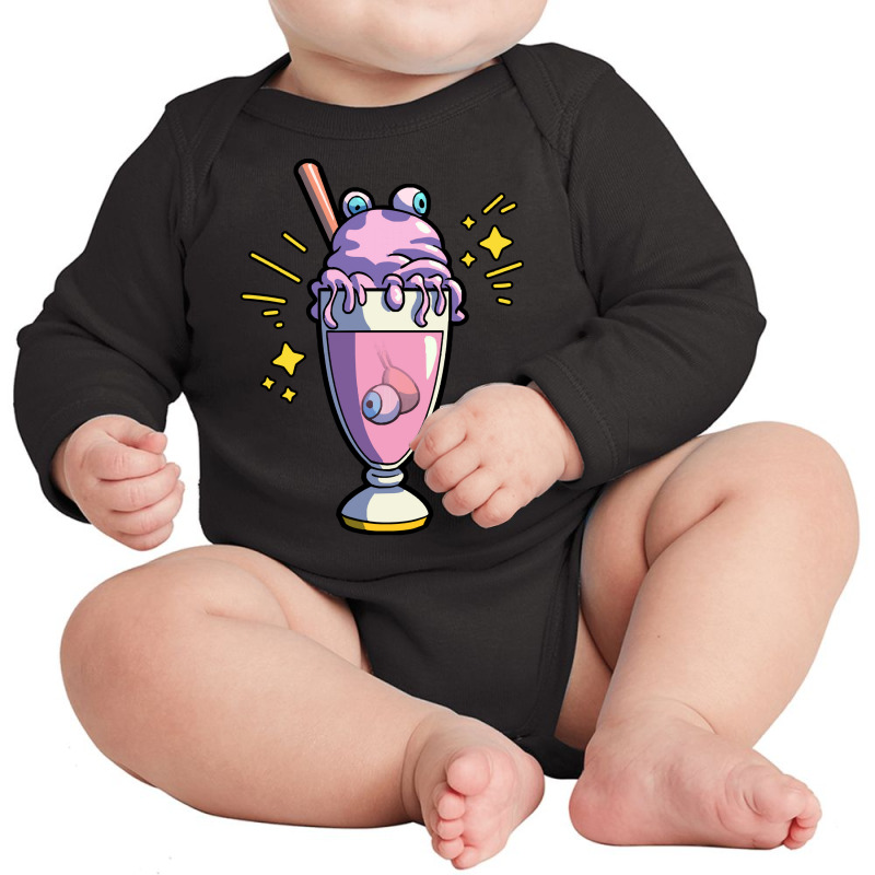 Newest Goth Retro Rock Pos T  Shirt Milkshake And Monster Eyes Pastel Long Sleeve Baby Bodysuit by cm-arts | Artistshot