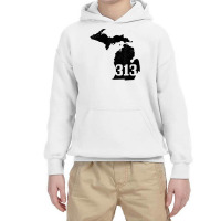 Detroit 313 Area Code Michigan Map State Pride Vintage T Shirt Youth Hoodie | Artistshot