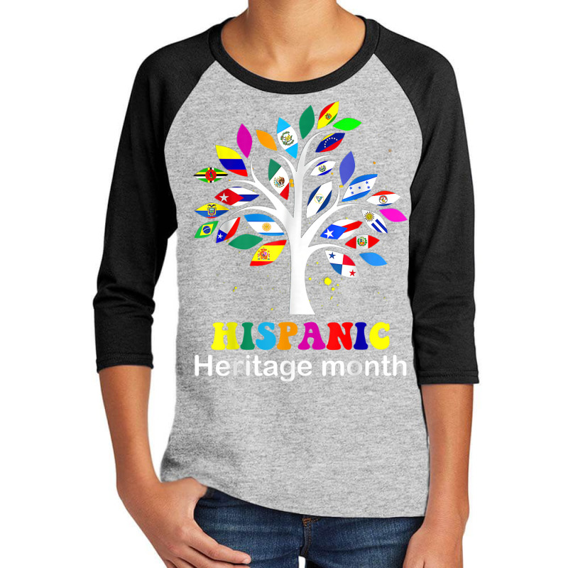 Hispanic Heritage Month Decoration   Tree Roots Latin Flags Youth 3/4 Sleeve by BooBug | Artistshot