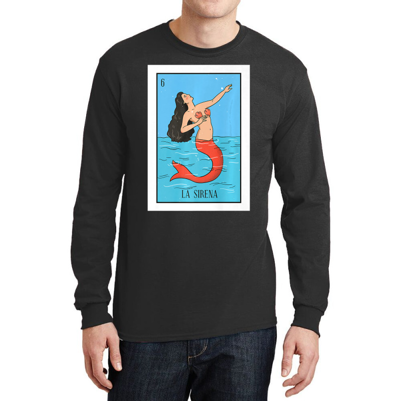 La Mermaid Lottery Gift The Mermaid Card Mexican Lottery Premium Long Sleeve Shirts by cm-arts | Artistshot