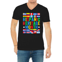 Latin Countries Flag Hispanic Heritage Month Latino Pride V-neck Tee | Artistshot