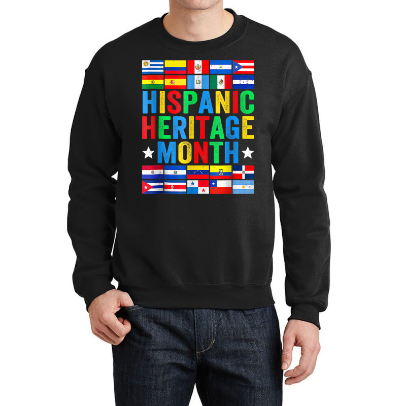 Latin Countries Flag Hispanic Heritage Month Latino Pride Crewneck Sweatshirt by Golden | Artistshot