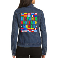 Latin Countries Flag Hispanic Heritage Month Latino Pride Ladies Denim Jacket | Artistshot