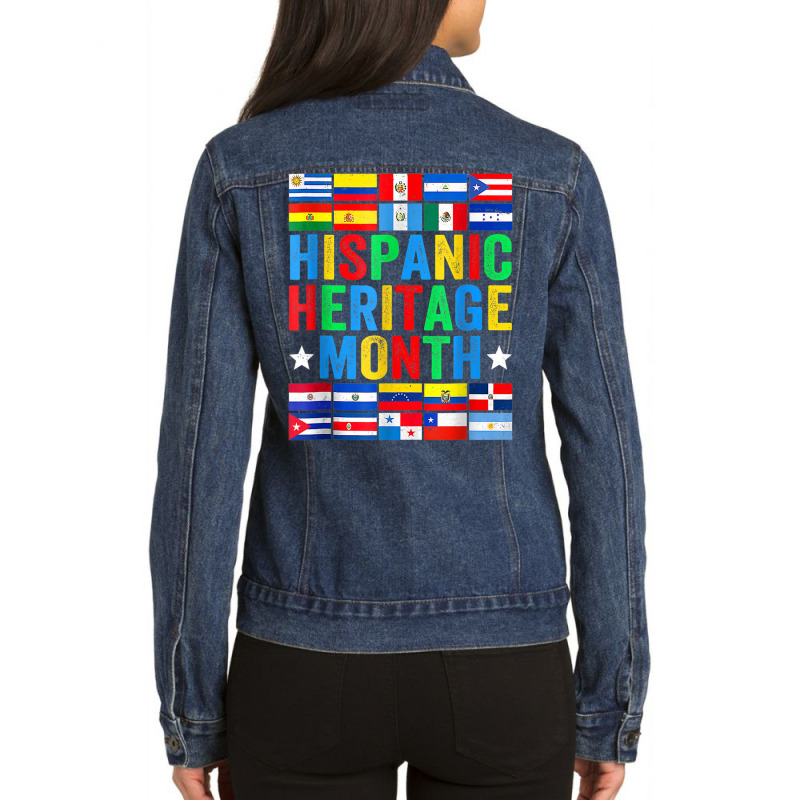 Latin Countries Flag Hispanic Heritage Month Latino Pride Ladies Denim Jacket by Golden | Artistshot