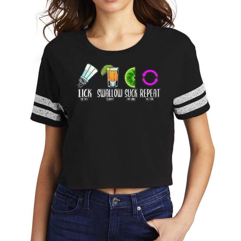 Lick Swallow Suck Repeat Tequila Cinco De Mayo T Shirt Scorecard Crop Tee by KarinCeleste | Artistshot