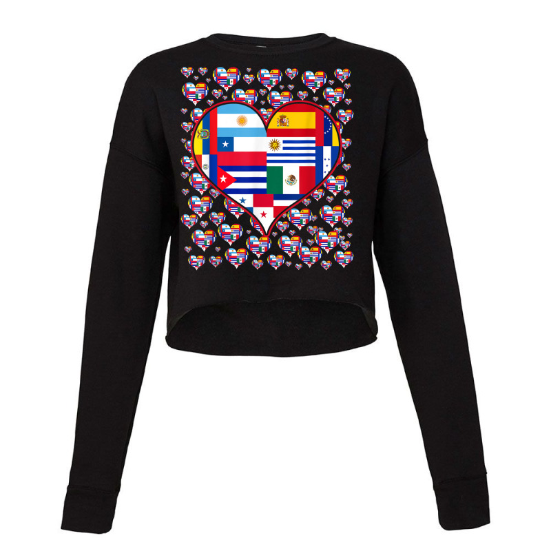 Latin Countries Flags Heart Hispanic Heritage Celebration Cropped Sweater by Bandits | Artistshot