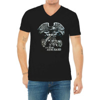 Motorcycle Heavy, Boyfriend, Rock, And Roll, Motorcycle Cool, Live Har V-neck Tee | Artistshot