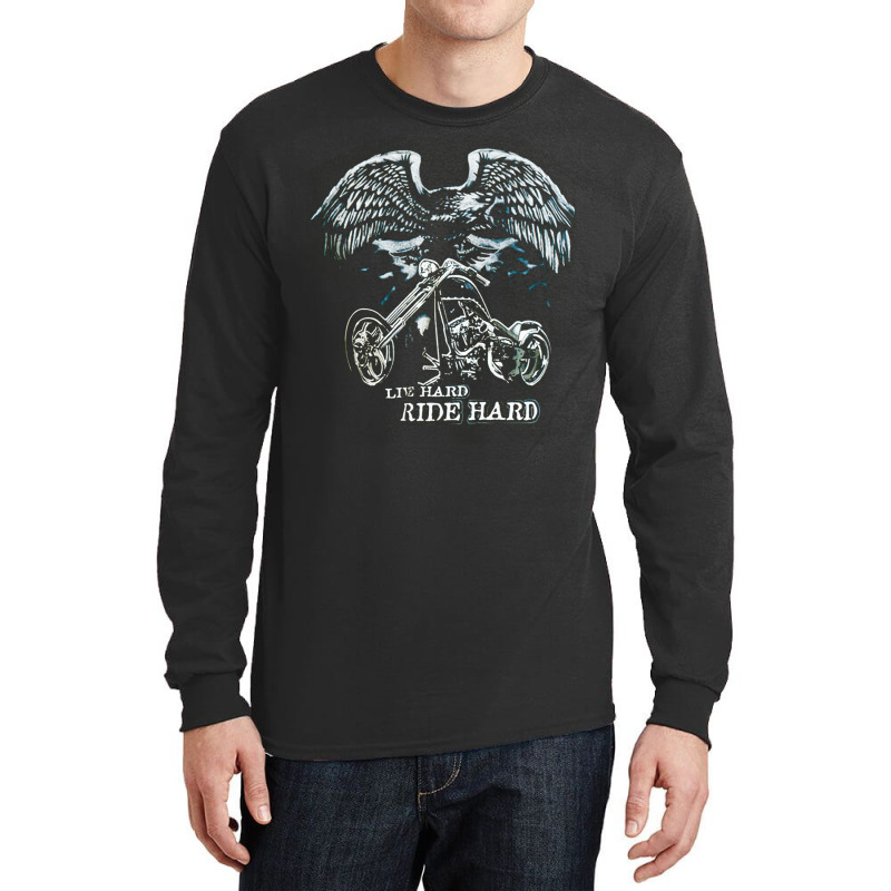 Motorcycle Heavy, Boyfriend, Rock, And Roll, Motorcycle Cool, Live Har Long Sleeve Shirts | Artistshot