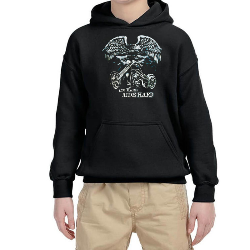 Motorcycle Heavy, Boyfriend, Rock, And Roll, Motorcycle Cool, Live Har Youth Hoodie | Artistshot