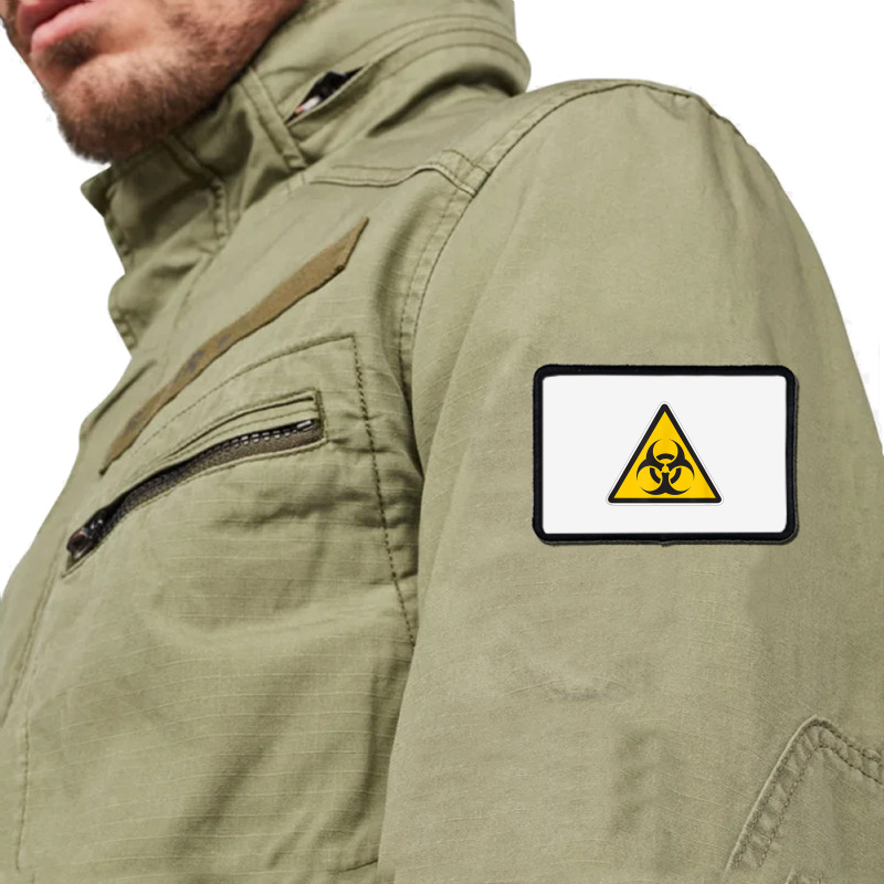 Yellow Biohazard Warning Sign Zombie Infected T Shirt Rectangle Patch | Artistshot