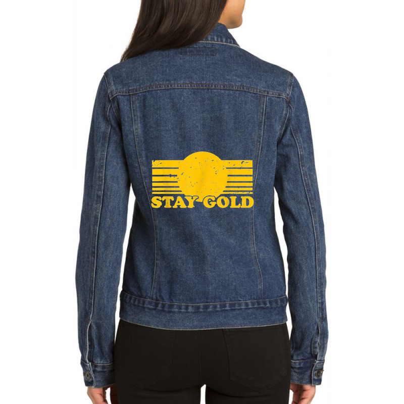 Stay Gold Ponyboy Outsiders Book Movie Novel Retro Ladies Denim Jacket by Anitabostic | Artistshot