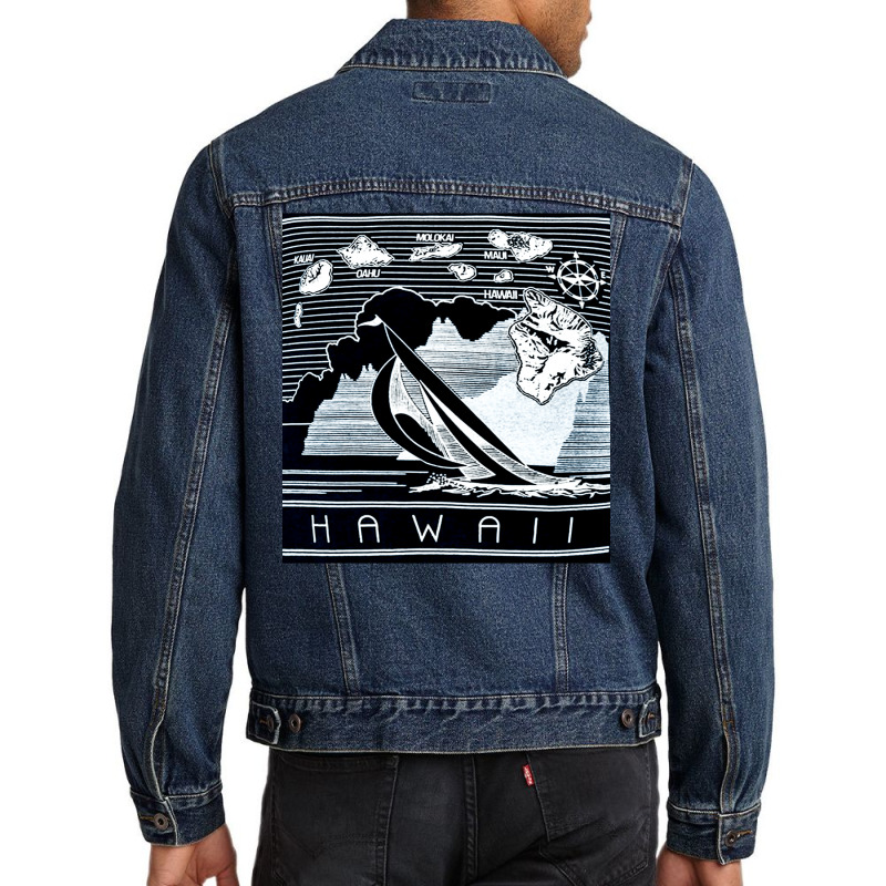 Hawaii Islands Sailing, Hawaii, Islands, Sailing, The Hawaii Islands S Men Denim Jacket | Artistshot