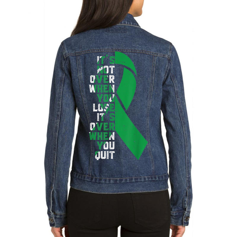 It's Not Over  Organ Donation Awareness Supporter Ribbon Ladies Denim Jacket by Moose | Artistshot