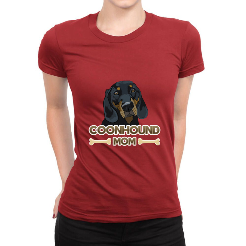 Coonhound Mom   Black And Tan Coonhound Mom Ladies Fitted T-Shirt by noranajas | Artistshot