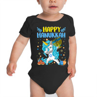 Happy Hanukkah Dabbing Jewish Unicorn Kids Chanukah Baby Bodysuit | Artistshot