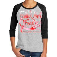 Faith Over Fear Hemophilia Awareness Butterfly Youth 3/4 Sleeve | Artistshot