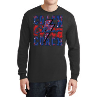 Cheer Coach Lightning Bolt Cheer Leopard Blue Red Long Sleeve Shirts | Artistshot