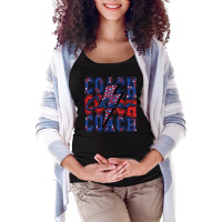 Cheer Coach Lightning Bolt Cheer Leopard Blue Red Maternity Scoop Neck T-shirt | Artistshot