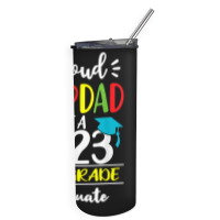 Funny Proud Stepdad Of A Class Of 2023 2nd Grade Graduate Skinny Tumbler | Artistshot