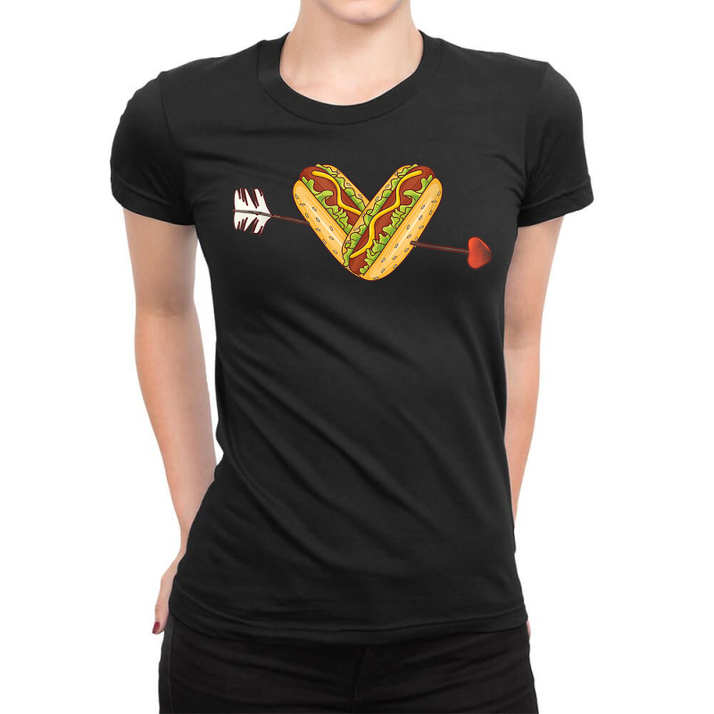 I Love Weiners Hotdogs Arrow Frankfurter Frank Sausage Bun T Shirt Ladies Fitted T-Shirt by cm-arts | Artistshot