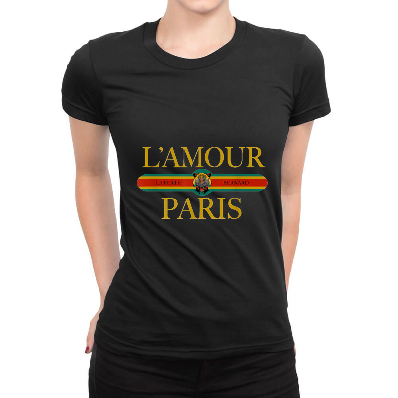 Paris L'amour   Fashion Tiger Face   I Love Paris   Retro Ladies Fitted T-Shirt by Anitabostic | Artistshot